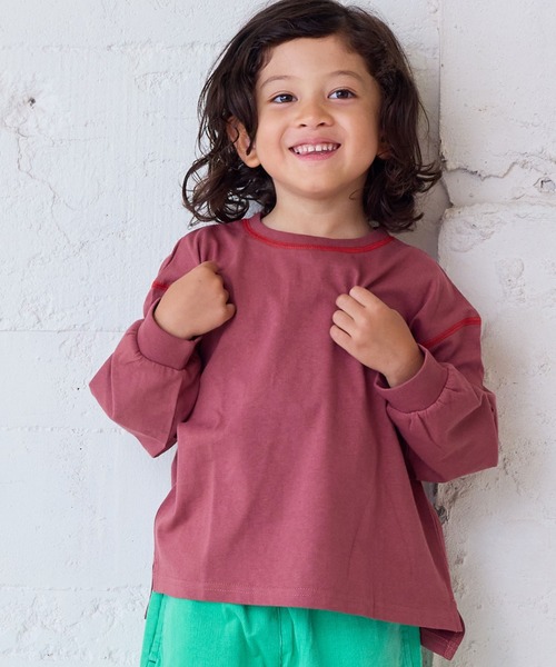 Life Support Products（ライフサポートプロダクツ）の「ソデリブムジロンティー（Tシャツ/カットソー・キッズ・ブラック/イエロー/ライトグリーン/ホワイト系その他/テラコッタ/杢グレー/オフホワイト/グレー系その他・100/95/90/80/110/150/140/130/120）」の6枚目の写真