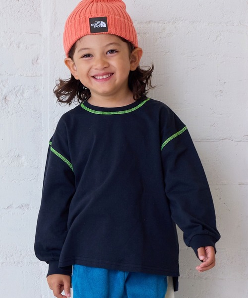 Life Support Products（ライフサポートプロダクツ）の「ソデリブムジロンティー（Tシャツ/カットソー・キッズ・ブラック/イエロー/ライトグリーン/ホワイト系その他/テラコッタ/杢グレー/オフホワイト/グレー系その他・100/95/90/80/110/150/140/130/120）」の3枚目の写真