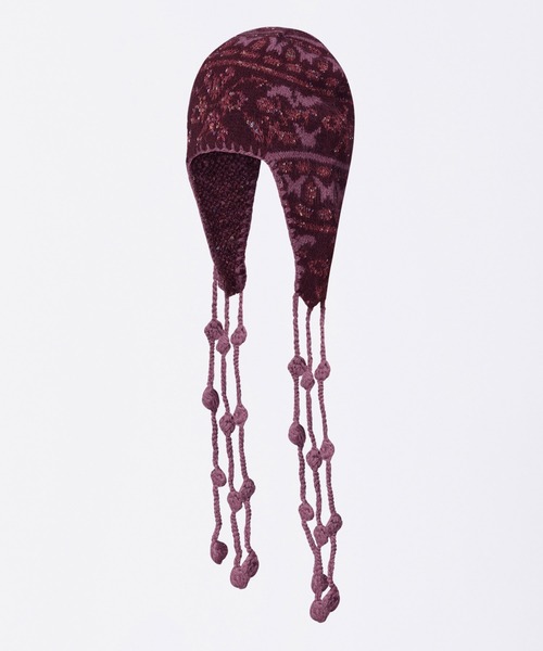 SCULPTOR（スカルプター）の「Sequin Nordic Earflap Beanie（ニットキャップ/ビーニー・レディース・パープル/ベージュ/ブラック・FREE）」の8枚目の写真