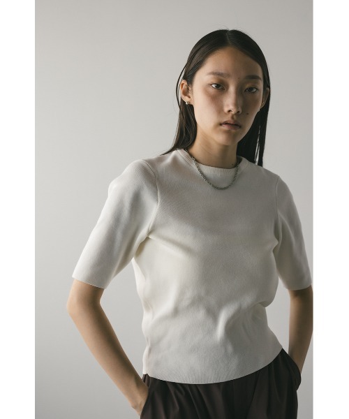 STYLEMIXER（スタイルミキサー）の「フォルムスリーブニットT（ニット/セーター・レディース・ホワイト/ダークオレンジ/グレー・FREE）」の5枚目の写真