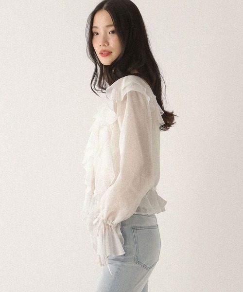 Heather（ヘザー）の「アソートラッフルフリルブラウス　592559（シャツ/ブラウス・レディース・オフホワイト/ブラック系その他/ホワイト系その他・FREE）」の10枚目の写真