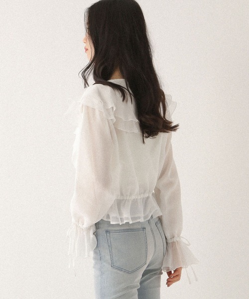 Heather（ヘザー）の「アソートラッフルフリルブラウス　592559（シャツ/ブラウス・レディース・オフホワイト/ブラック系その他/ホワイト系その他・FREE）」の11枚目の写真