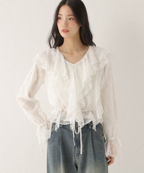 Heather（ヘザー）の「アソートラッフルフリルブラウス　592559（シャツ/ブラウス・レディース・オフホワイト/ブラック系その他/ホワイト系その他・FREE）」の15枚目の写真