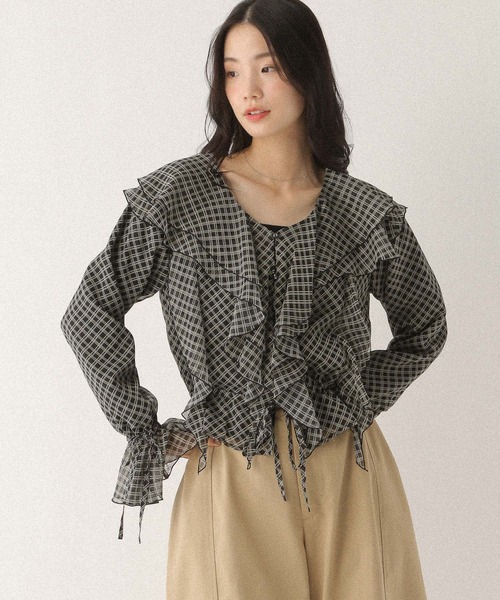Heather（ヘザー）の「アソートラッフルフリルブラウス　592559（シャツ/ブラウス・レディース・オフホワイト/ブラック系その他/ホワイト系その他・FREE）」の22枚目の写真