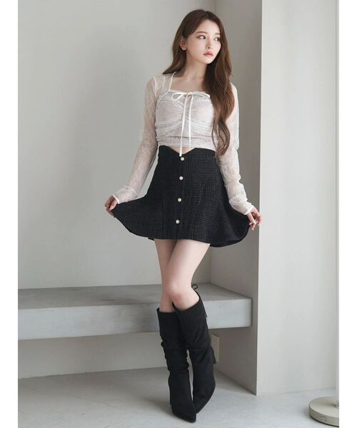 EATME（イートミー）の「レースキャミブラウスセット（シャツ/ブラウス・レディース・オレンジ/オフホワイト/ブラック・FREE）」の9枚目の写真