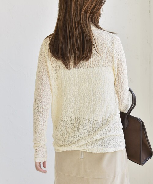 quaranciel(カランシエル)の「quaranciel:〈手洗い可能〉フラワー レース ストレッチ レギュラーカラー シャツ カットソー(シャツ/ブラウス・レディース・ブラック/オフホワイト・ONE SIZE)」の22枚目の写真