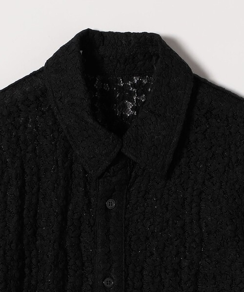 quaranciel(カランシエル)の「quaranciel:〈手洗い可能〉フラワー レース ストレッチ レギュラーカラー シャツ カットソー(シャツ/ブラウス・レディース・ブラック/オフホワイト・ONE SIZE)」の8枚目の写真