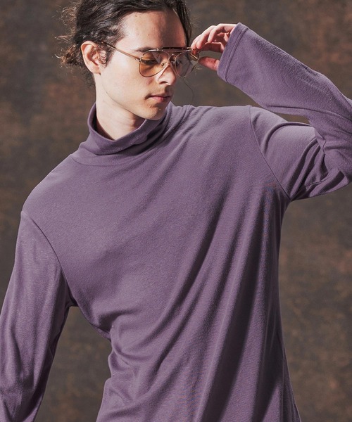 Jih Nunc（ジーヌンク）の「mlt5360-ミドル丈タートルネックカットソー(JIH-R1133)（Tシャツ/カットソー・メンズ・ブラック/パープル/レッド・L/M/S）」の3枚目の写真