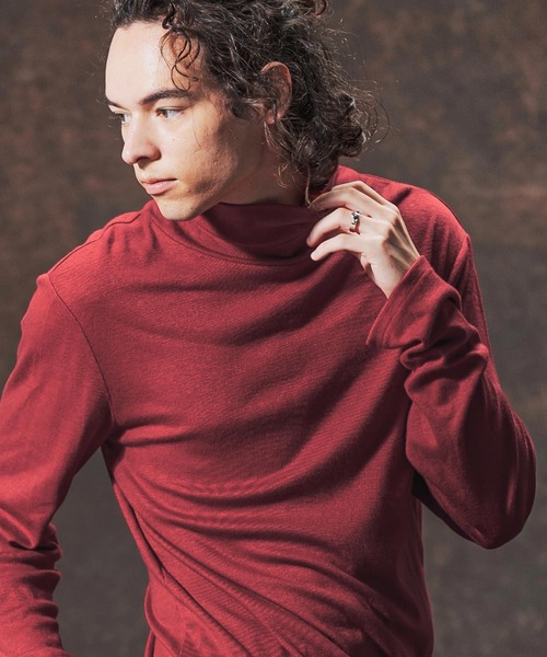 Jih Nunc（ジーヌンク）の「mlt5360-ミドル丈タートルネックカットソー(JIH-R1133)（Tシャツ/カットソー・メンズ・ブラック/パープル/レッド・L/M/S）」の4枚目の写真
