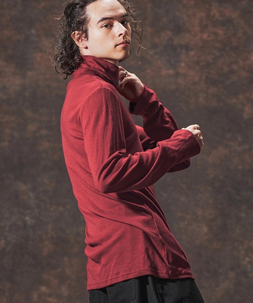 Jih Nunc（ジーヌンク）の「mlt5360-ミドル丈タートルネックカットソー(JIH-R1133)（Tシャツ/カットソー・メンズ・ブラック/パープル/レッド・L/M/S）」の5枚目の写真