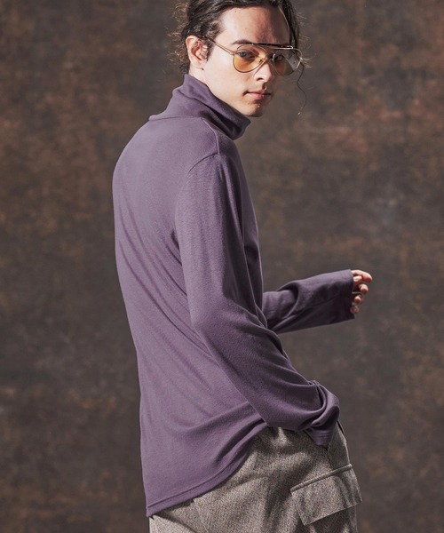 Jih Nunc（ジーヌンク）の「mlt5360-ミドル丈タートルネックカットソー(JIH-R1133)（Tシャツ/カットソー・メンズ・ブラック/パープル/レッド・L/M/S）」の19枚目の写真
