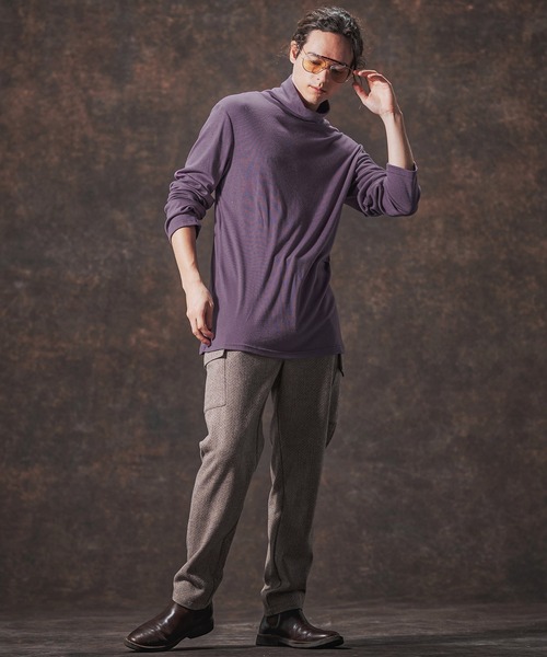 Jih Nunc（ジーヌンク）の「mlt5360-ミドル丈タートルネックカットソー(JIH-R1133)（Tシャツ/カットソー・メンズ・ブラック/パープル/レッド・L/M/S）」の20枚目の写真