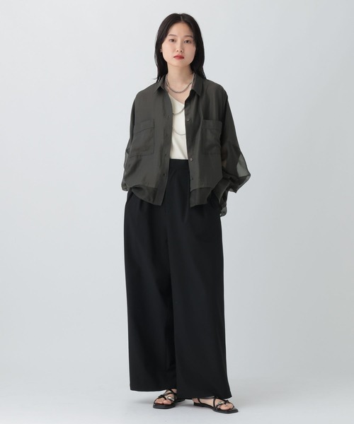 LEPSIM（レプシィム）の「切り替えポンチョショートシャツ　579360（シャツ/ブラウス・レディース・イエロー/ブラウン/ブルー/グレー・FREE）」の8枚目の写真