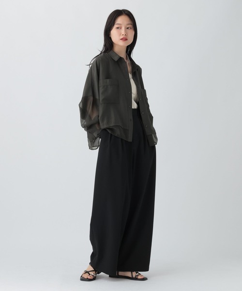 LEPSIM（レプシィム）の「切り替えポンチョショートシャツ　579360（シャツ/ブラウス・レディース・イエロー/ブラウン/ブルー/グレー・FREE）」の9枚目の写真