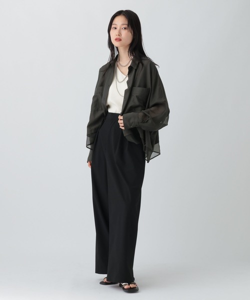 LEPSIM（レプシィム）の「切り替えポンチョショートシャツ　579360（シャツ/ブラウス・レディース・イエロー/ブラウン/ブルー/グレー・FREE）」の10枚目の写真
