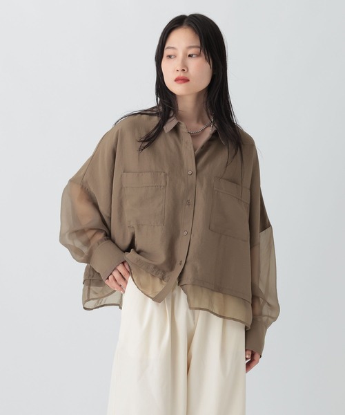 LEPSIM（レプシィム）の「切り替えポンチョショートシャツ　579360（シャツ/ブラウス・レディース・イエロー/ブラウン/ブルー/グレー・FREE）」の11枚目の写真