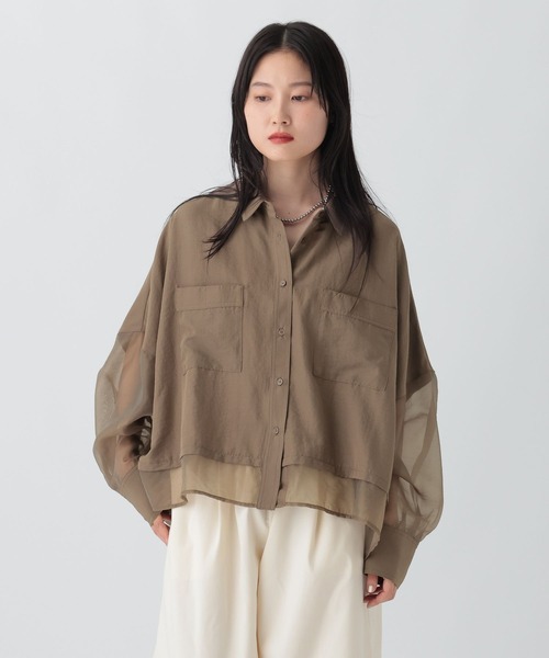 LEPSIM（レプシィム）の「切り替えポンチョショートシャツ　579360（シャツ/ブラウス・レディース・イエロー/ブラウン/ブルー/グレー・FREE）」の13枚目の写真