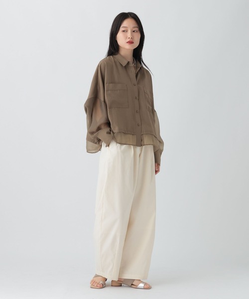 LEPSIM（レプシィム）の「切り替えポンチョショートシャツ　579360（シャツ/ブラウス・レディース・イエロー/ブラウン/ブルー/グレー・FREE）」の14枚目の写真