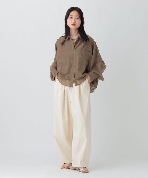 LEPSIM（レプシィム）の「切り替えポンチョショートシャツ　579360（シャツ/ブラウス・レディース・イエロー/ブラウン/ブルー/グレー・FREE）」の16枚目の写真