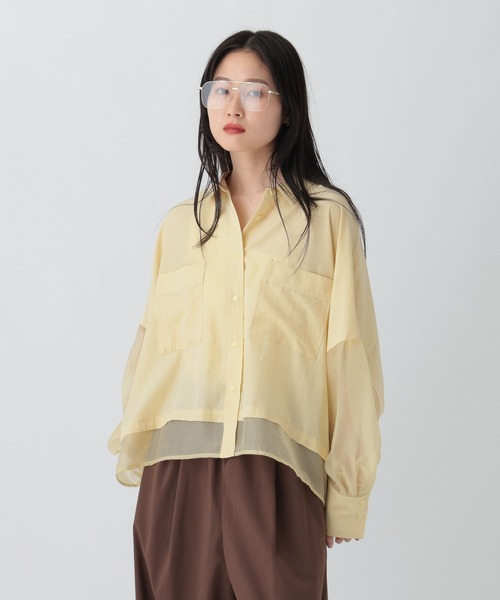 LEPSIM（レプシィム）の「切り替えポンチョショートシャツ　579360（シャツ/ブラウス・レディース・イエロー/ブラウン/ブルー/グレー・FREE）」の18枚目の写真