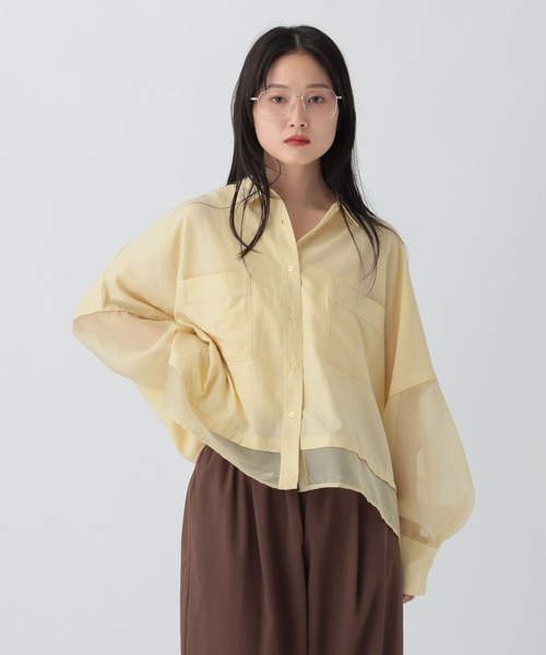 LEPSIM（レプシィム）の「切り替えポンチョショートシャツ　579360（シャツ/ブラウス・レディース・イエロー/ブラウン/ブルー/グレー・FREE）」の19枚目の写真