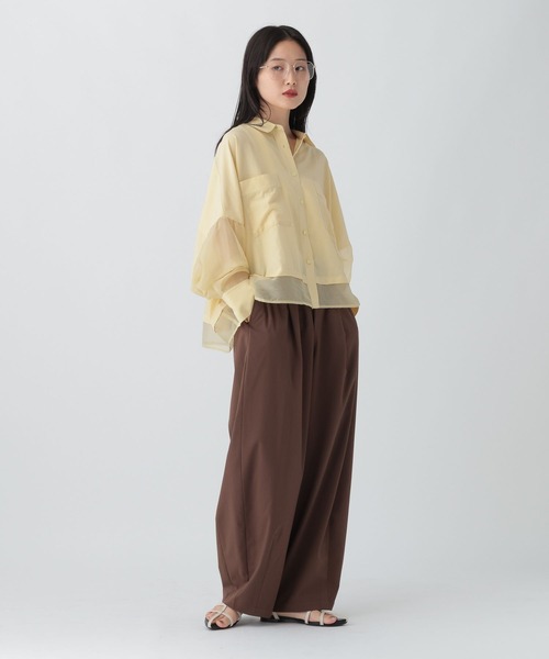 LEPSIM（レプシィム）の「切り替えポンチョショートシャツ　579360（シャツ/ブラウス・レディース・イエロー/ブラウン/ブルー/グレー・FREE）」の20枚目の写真