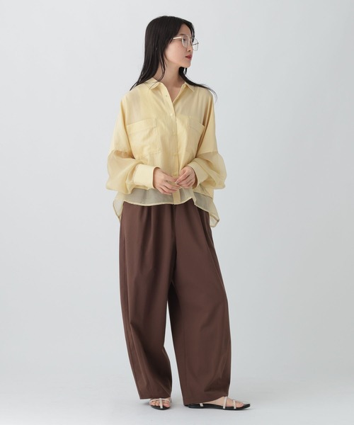 LEPSIM（レプシィム）の「切り替えポンチョショートシャツ　579360（シャツ/ブラウス・レディース・イエロー/ブラウン/ブルー/グレー・FREE）」の21枚目の写真