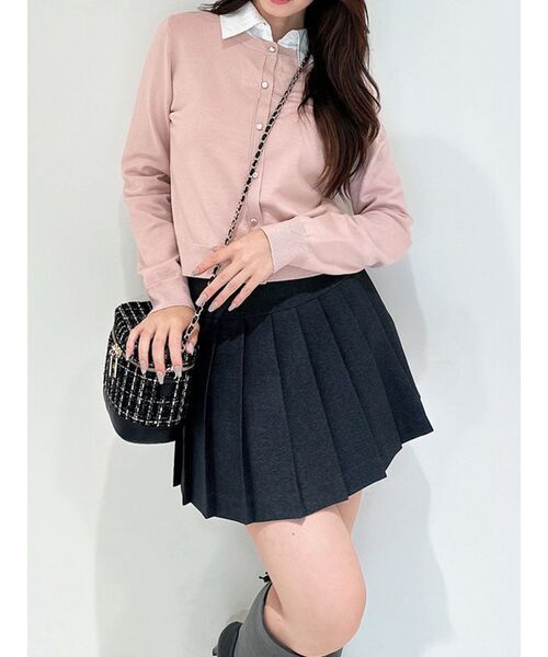 RESEXXY（リゼクシー）の「【ZOZO限定】カラードッキングニットトップス（ニット/セーター・レディース・ライトグレー/ピンク/ネイビー/ブラック・FREE）」の4枚目の写真