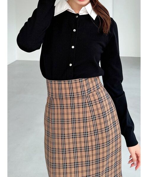 RESEXXY（リゼクシー）の「【ZOZO限定】カラードッキングニットトップス（ニット/セーター・レディース・ライトグレー/ピンク/ネイビー/ブラック・FREE）」の2枚目の写真