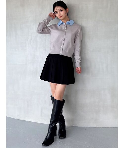 RESEXXY（リゼクシー）の「【ZOZO限定】カラードッキングニットトップス（ニット/セーター・レディース・ライトグレー/ピンク/ネイビー/ブラック・FREE）」の5枚目の写真