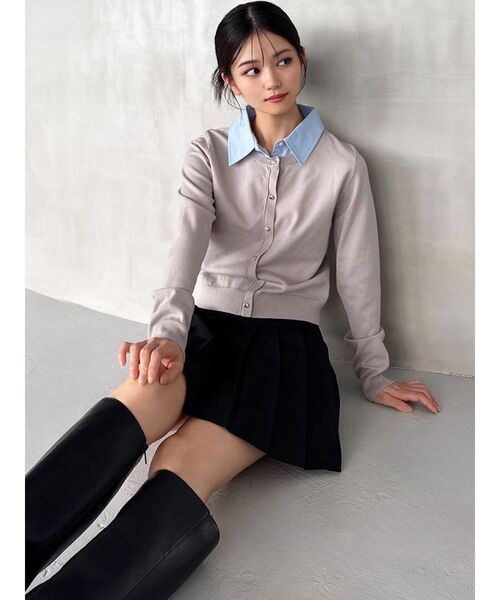 RESEXXY（リゼクシー）の「【ZOZO限定】カラードッキングニットトップス（ニット/セーター・レディース・ライトグレー/ピンク/ネイビー/ブラック・FREE）」の9枚目の写真