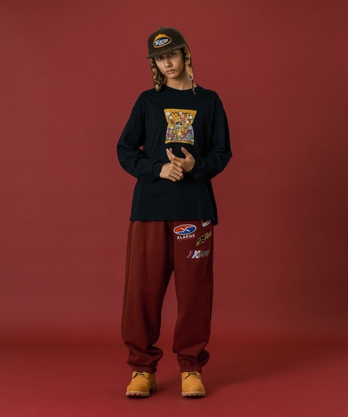 XLARGE(エクストララージ)の「MULTI LOGO SWEAT PANTS(スウェットパンツ・メンズ・ブラック/カモフラージュ/チャコール/バーガンディー・S/M/L/XL)」の12枚目の写真