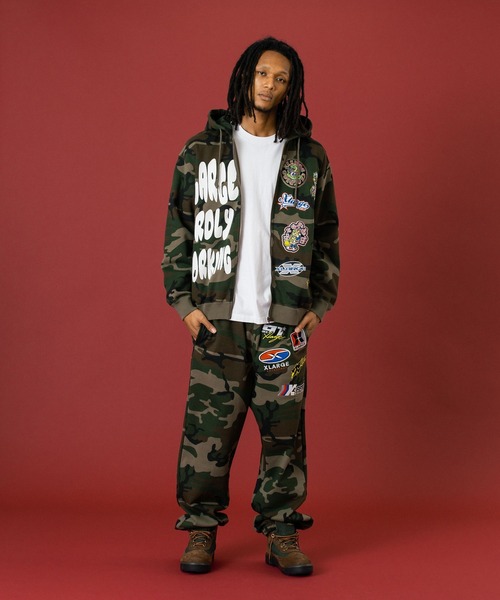 XLARGE(エクストララージ)の「MULTI LOGO SWEAT PANTS(スウェットパンツ・メンズ・ブラック/カモフラージュ/チャコール/バーガンディー・S/M/L/XL)」の14枚目の写真