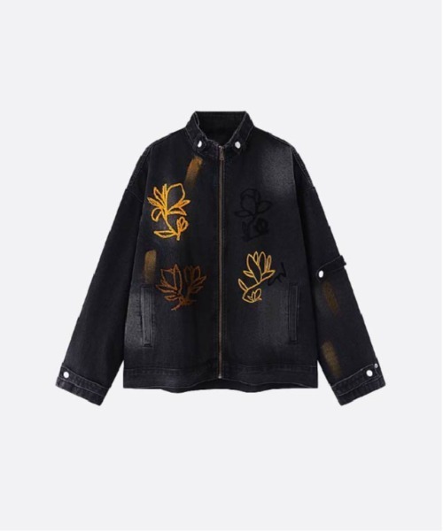 Botanical Embroidery Denim Jacket