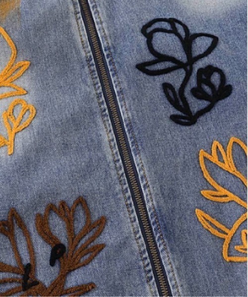 Botanical Embroidery Denim Jacket