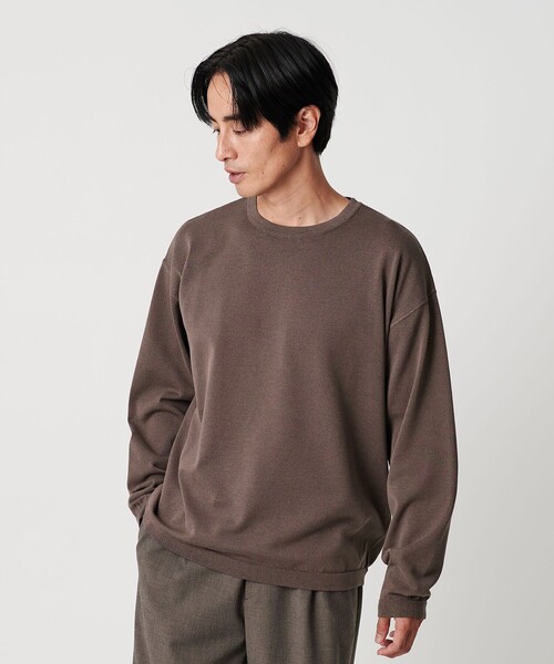 セール】プレーティング フェード クルーネック ニット 抗菌・防臭機能