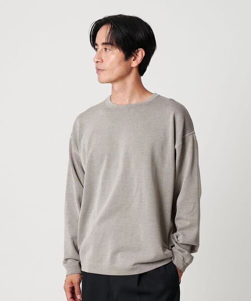 BEAUTY&YOUTH UNITED ARROWS(ビューティーアンドユースユナイテッドアローズ)の「プレーティング フェード クルーネック ニット 抗菌・防臭機能付き(ニット/セーター・メンズ・ライラック/ブラック/ライトグレー・XL/L/S/M)」の4枚目の写真