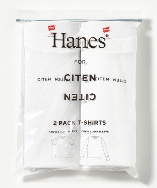 CITEN(シテン)の「【別注】<CITEN>Hanes×CITEN 2パックロゴT(Tシャツ/カットソー・レディース・ホワイト・S/M)」の1枚目の写真