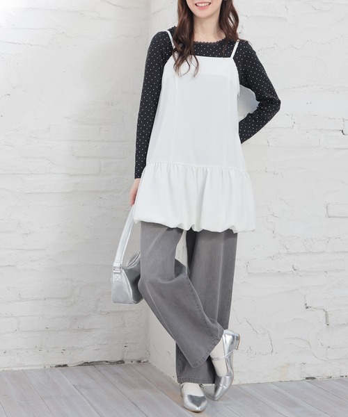 Honeys(ハニーズ)の「ストレートパンツ(股下66cm)(デニムパンツ・レディース・ブルー系その他/グレー/ブルー系その他3/ライトグレー・3L/L/LL/M/S/SS)」の6枚目の写真