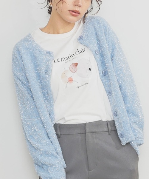 GLACIER lusso(グラシアルッソ)の「フォトプリントTシャツ(Tシャツ/カットソー・レディース・グリーン/ホワイト×グレー/スミクロ/ホワイト×ピンク・L/LL/S/M)」の1枚目の写真
