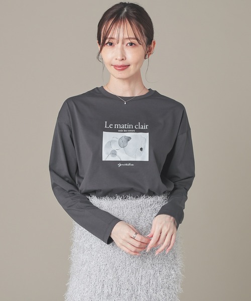 GLACIER lusso(グラシアルッソ)の「フォトプリントTシャツ(Tシャツ/カットソー・レディース・グリーン/ホワイト×グレー/スミクロ/ホワイト×ピンク・L/LL/S/M)」の8枚目の写真
