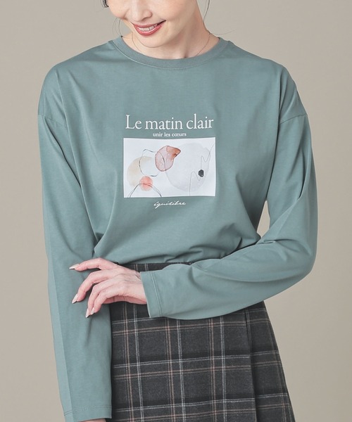 GLACIER lusso(グラシアルッソ)の「フォトプリントTシャツ(Tシャツ/カットソー・レディース・グリーン/ホワイト×グレー/スミクロ/ホワイト×ピンク・L/LL/S/M)」の15枚目の写真