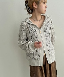 あ*ょ様 Kapital かぎ編みカーディガン　グレー系 メッシュ編み カーディ Kapital かぎ編みカーディガン グレー系 メッシュ編み カーディガン