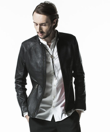 NO ID. | mj3634-LambﾊﾞﾌｨﾝｸﾞｼﾝｸﾞﾙﾗｲﾀﾞｰｽJKT(ライダースジャケット)