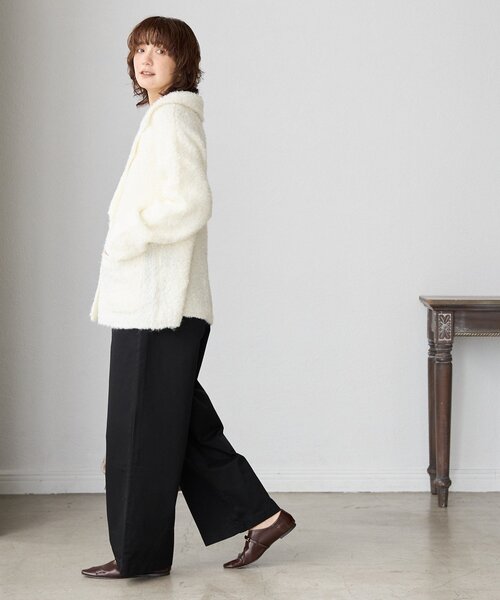 RIVE DROITE(リヴドロワ)の「【インフルエンサーYossshiiii企画】ボアライクコーディガン(その他アウター・レディース・グレイッシュベージュ/オフホワイト/チャコールグレー/モカ・FREE)」の6枚目の写真