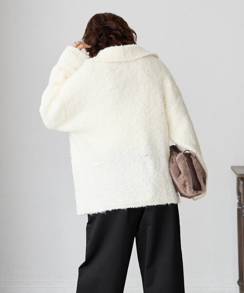 RIVE DROITE(リヴドロワ)の「【インフルエンサーYossshiiii企画】ボアライクコーディガン(その他アウター・レディース・グレイッシュベージュ/オフホワイト/チャコールグレー/モカ・FREE)」の9枚目の写真