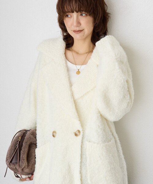 RIVE DROITE(リヴドロワ)の「【インフルエンサーYossshiiii企画】ボアライクコーディガン(その他アウター・レディース・グレイッシュベージュ/オフホワイト/チャコールグレー/モカ・FREE)」の10枚目の写真