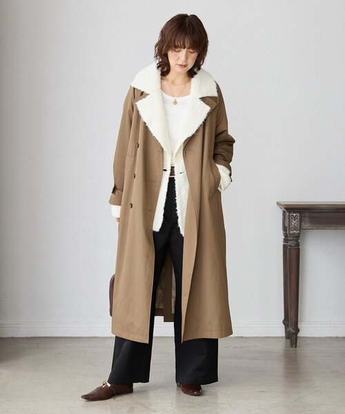 RIVE DROITE(リヴドロワ)の「【インフルエンサーYossshiiii企画】ボアライクコーディガン(その他アウター・レディース・グレイッシュベージュ/オフホワイト/チャコールグレー/モカ・FREE)」の12枚目の写真