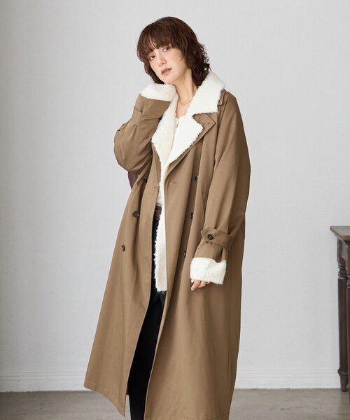 RIVE DROITE(リヴドロワ)の「【インフルエンサーYossshiiii企画】ボアライクコーディガン(その他アウター・レディース・グレイッシュベージュ/オフホワイト/チャコールグレー/モカ・FREE)」の13枚目の写真