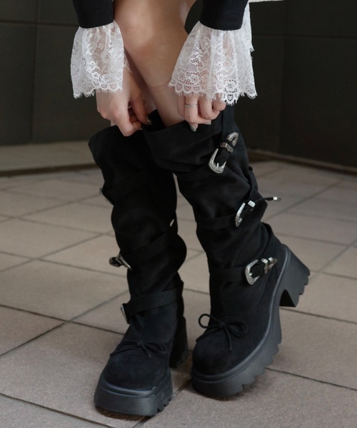 2way kushu-kushu suede boots/2wayスエードブーツ 2way kushu-kushu suede boots / 2wayスエードブーツ（ブーツ）｜idem